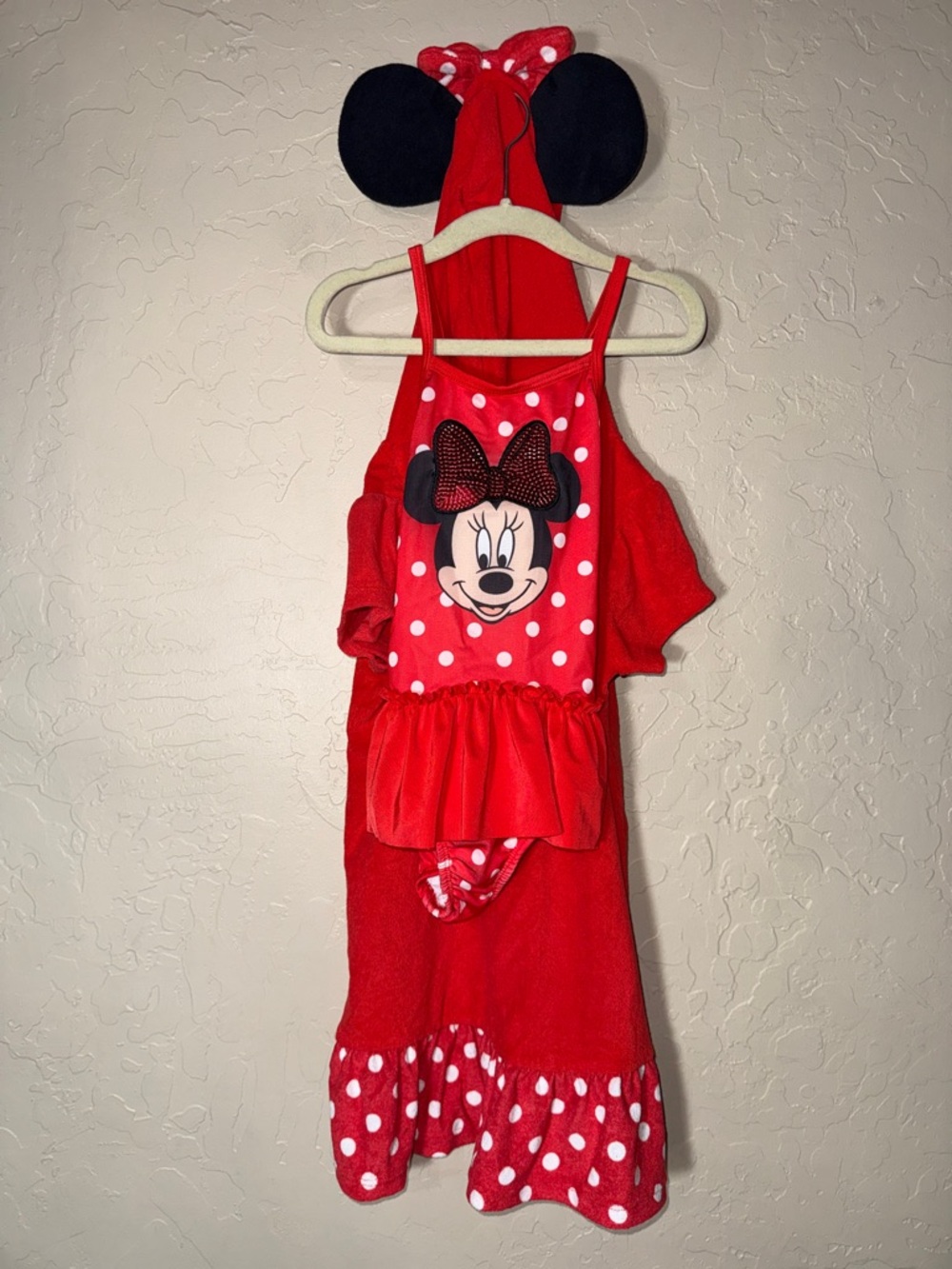 Disney junior Minnie Mouse swim suit and swim dress coverup size 6